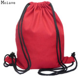 Naivety Solid Drawstring Bag Fabric Fashion Unisex Canvas Backpack Portable 15S70120 drop shipping