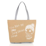 Naivety Women Bag New Fashion Cute Cartoon Printing Casual Canvas Tote Lady Shoulder Handbag JUL13 drop shipping