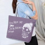 Naivety Women Bag New Fashion Cute Cartoon Printing Casual Canvas Tote Lady Shoulder Handbag JUL13 drop shipping