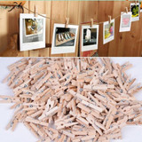 NAI YUE 2017 Fashion 50x25MM Mini Natural Wooden Clothes Pin Photo Paper Peg Clothespin Craft Clips