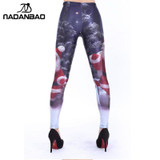 NADANBAO Sale Fashion Leggins Santa Claus Elastic Legins Printed Women Leggings women pant
