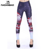 NADANBAO Sale Fashion Leggins Santa Claus Elastic Legins Printed Women Leggings women pant
