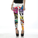 NADANBAO New style leggins  Fashion Colorful Comic Doodles Printed Leggins  Female  Women Leggings women pant
