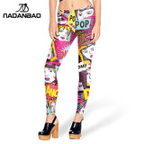 NADANBAO New style leggins  Fashion Colorful Comic Doodles Printed Leggins  Female  Women Leggings women pant