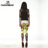 NADANBAO New style leggins  Fashion Colorful Comic Doodles Printed Leggins  Female  Women Leggings women pant