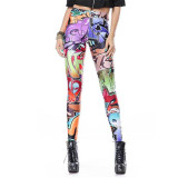 NADANBAO New Design Leggins Fashion Elastic Graffiti Spray Digital Leggins Printed Women Leggings Women Pants
