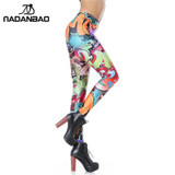 NADANBAO New Design Leggins Fashion Elastic Graffiti Spray Digital Leggins Printed Women Leggings Women Pants