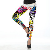 NADANBAO New Design Leggins Fashion Elastic Graffiti Spray Digital Leggins Printed Women Leggings Women Pants