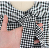Vfemage Womens Elegant Bow Plaid Contrast Vintage Pinup Slim Casual Work Business Office Party Bodycon Pencil Sheath Dress 7205