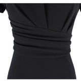 Vfemage Women Elegant Vintage Draped Ruffle Tunic Slim Pinup Casual Work Office Business Party A-Line Skater Dress 6111