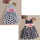 Princess Baby Kids Girls Party Wedding Polka Dot Flower Gown Fancy Dress 2-7Y