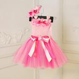 Princess Baby Girl Dress Pink Tulle Tutu Dress Flowers Newborn Toddler Christening Gown Baby Dress For Party Birthday Wedding