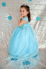 Princess Anna Elsa Dress Cosplay Costume Custom Kids Princess Dress Sequined Cotton Costume Baby Girls Dress Vestidos Children