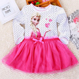 Princess Anna Elsa Dress Cosplay Costume Custom Kids Princess Dress Sequined Cotton Costume Baby Girls Dress Vestidos Children