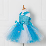 Princess Anna Elsa Dress Tulle Tutu Dress Snow Queen Christmas Halloween Cosplay Costume Birthday Party Vestidos Children Dress