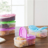 Portable New Plastic Food Storage Box 2 Lattices Sealed Crisper Grains Tank Storage Kitchen Sorting Food Storage Box Container