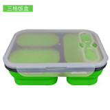 Portable lunch boxs Silicon Collapsible microwave Lunchbox bento lunch boxs folding lunchbox set food container