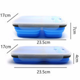 Portable lunch boxs Silicon Collapsible microwave Lunchbox bento lunch boxs folding lunchbox set food container