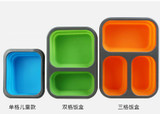 Portable lunch boxs Silicon Collapsible microwave Lunchbox bento lunch boxs folding lunchbox set food container