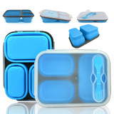 Portable lunch boxs Silicon Collapsible microwave Lunchbox bento lunch boxs folding lunchbox set food container