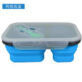 Portable lunch boxs Silicon Collapsible microwave Lunchbox bento lunch boxs folding lunchbox set food container