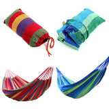 Portable Hammock Outdoor Garden Hang BED Travel Camping Swing Canvas Stripe Strong Hammock with stand weight of 120Kgs