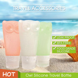 Portable Empty Cosmetics Container Sub Bottle Owl Push Refillable Silicone Bottle Shampoo Shower Outdoor Gel Lotion Sub-bottling