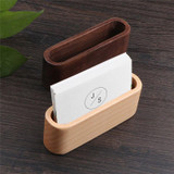 Portable Business Name Card Storage Holder Box Case Credit Cards Boxes Desktop Stationery Organizer Home Office Storage Wooden