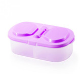 Portable 2 grids Storage Box Food Grade PP Kitchen Food Organizer Case with Lid Case Container