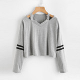 Popular Womens Clothes Long Sleeve Sweatshirt V Neck Causal Tops Blouse Beautiful New Fashion Youthful Style Unicorn Harajuku