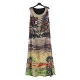 Popular Women Sleeveless Silk Chiffon Long Maxi Dress Summer Beach Sundress Fashion