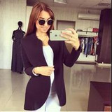 Popular New Fashion Casual Autumn Basic Jackets Full Sleeve Outwear Solid Open Stitch Coats Women Jacket Clothing