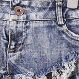 Popular in Europe and America Women Sexy Denim Cotton Blue Frayed Mini Super Short Fashion Low Waist Women Short Jeans Hotpants