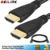 Popular HDMI Cable video cables gold plated Male hdmi splitter 1.4 1080P 3D Cable for HDTV 0.5m 1m 1.5m 2m 3m 5m 10m 12m 15m 20m