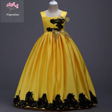 Popodion flower girl dresses yellow ball gown pageant dresses for girls flower girl dresses for weddings vestido longo FGD10093