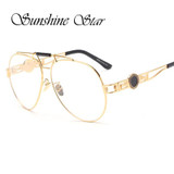 Pop Age Fashion Aviator Brand Designed Clear lens glasses Women Men Metal Lady Pilot Eyeglasses Gafas Cool Oculos lunettes