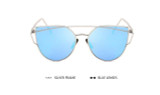 POLYREAL 2017 New Cat Eye Sunglasses Women Brand Designer Female Twin-Beams Rose Gold Mirror Sun Glasses Cateye Sunglasses UV400