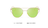 POLYREAL 2017 New Cat Eye Sunglasses Women Brand Designer Female Twin-Beams Rose Gold Mirror Sun Glasses Cateye Sunglasses UV400