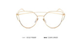 POLYREAL 2017 New Cat Eye Sunglasses Women Brand Designer Female Twin-Beams Rose Gold Mirror Sun Glasses Cateye Sunglasses UV400
