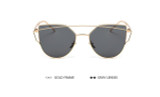 POLYREAL 2017 New Cat Eye Sunglasses Women Brand Designer Female Twin-Beams Rose Gold Mirror Sun Glasses Cateye Sunglasses UV400