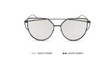 POLYREAL 2017 New Cat Eye Sunglasses Women Brand Designer Female Twin-Beams Rose Gold Mirror Sun Glasses Cateye Sunglasses UV400