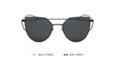 POLYREAL 2017 New Cat Eye Sunglasses Women Brand Designer Female Twin-Beams Rose Gold Mirror Sun Glasses Cateye Sunglasses UV400