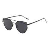 POLYREAL 2017 New Cat Eye Sunglasses Women Brand Designer Female Twin-Beams Rose Gold Mirror Sun Glasses Cateye Sunglasses UV400
