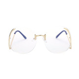 POLYREAL  Sunglasses Women Vintage Oversized Rimless Large Female Transparent Gradient Clear Lens Sun Glasses Frame Eyewear
