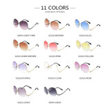 POLYREAL  Sunglasses Women Vintage Oversized Rimless Large Female Transparent Gradient Clear Lens Sun Glasses Frame Eyewear