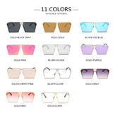 POLYREAL 2017 New Women Oversized Square Sunglasses Men Unique Shield UV400 Gradient Vintage Eyeglasses For Female Male
