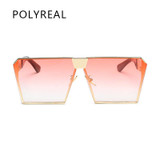POLYREAL 2017 New Women Oversized Square Sunglasses Men Unique Shield UV400 Gradient Vintage Eyeglasses For Female Male