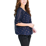 Polka Dot Print Chiffon Blouse Plus Size Casual Shirts Women Clothing Spring Summer Fashion Tops Blusas Camisas Femininas