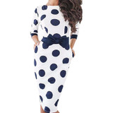 Polka Dot Dress Women 2018 Summer Casual Bodycon Sexy Party Dresses Elegant Midi Club Dress Plus Size bodycon dress GV809