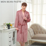 On Sale Men's Classic Kimono Bath Robe Silk Flannel Long Bathrobe Men Winter Warm Robes Male Dressing Gown Mens Lounge Bathrobes
